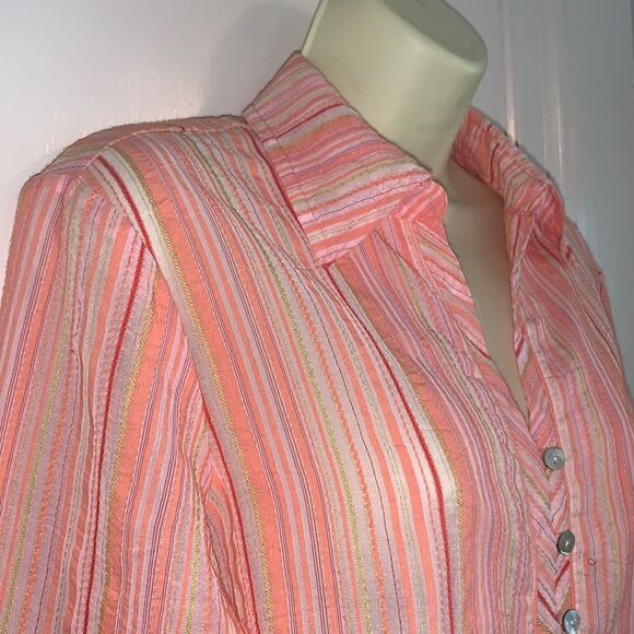 J. H. Collectibles orange striped shirt - Picture 4 of 11